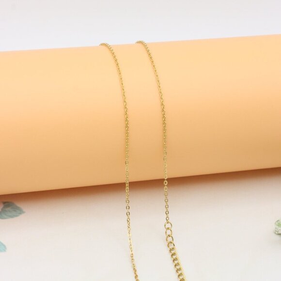 Elegant Heart Charm Yellow Necklace with Dual Chain Accent, XPNL0378 - Picture 12 of 15